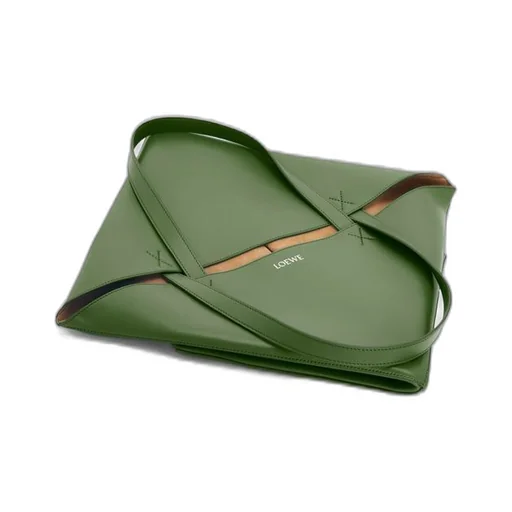 XL Puzzle Fold Tote in shiny calfskin
