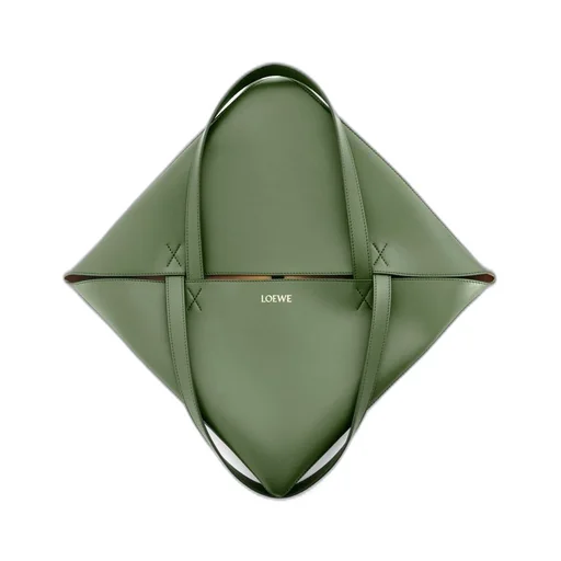 XL Puzzle Fold Tote in shiny calfskin