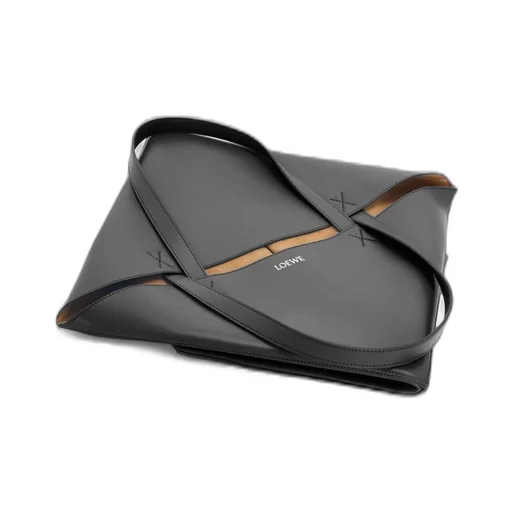 XL Puzzle Fold Tote in shiny calfskin