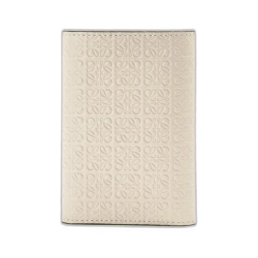 Repeat small vertical wallet in embossed silk calfskin