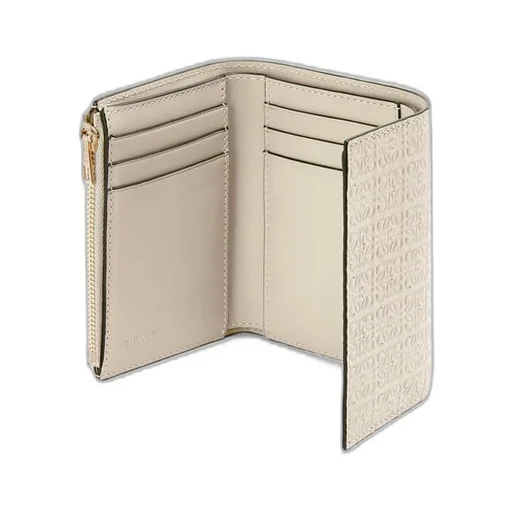 Repeat small vertical wallet in embossed silk calfskin