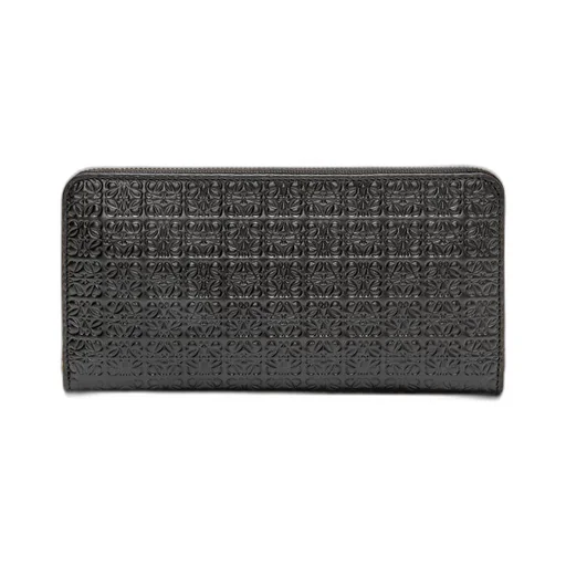 Repeat zip around wallet in embossed silk calfskin