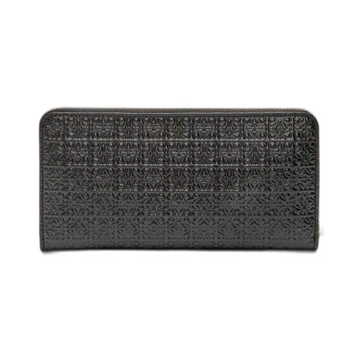 Repeat zip around wallet in embossed silk calfskin
