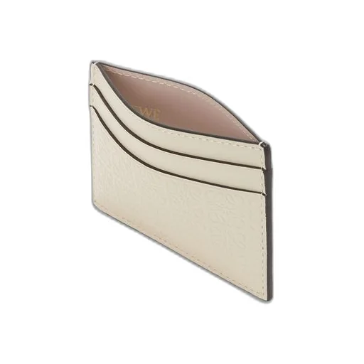 Repeat plain cardholder in embossed silk calfskin