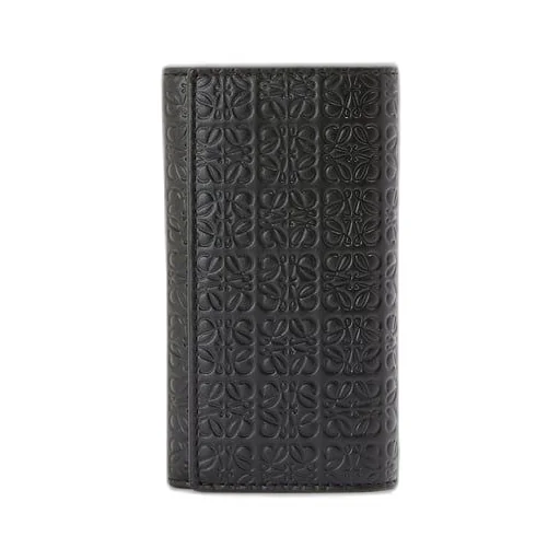 Repeat key case in embossed silk calfskin