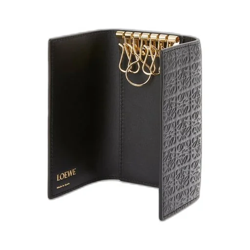 Repeat key case in embossed silk calfskin