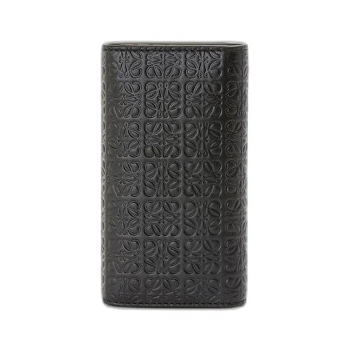 Repeat key case in embossed silk calfskin