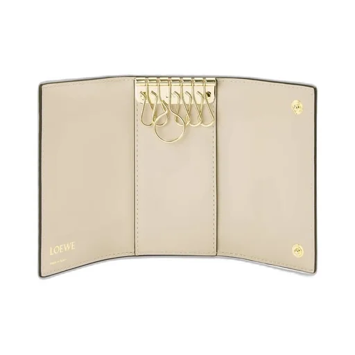 Repeat key case in embossed silk calfskin