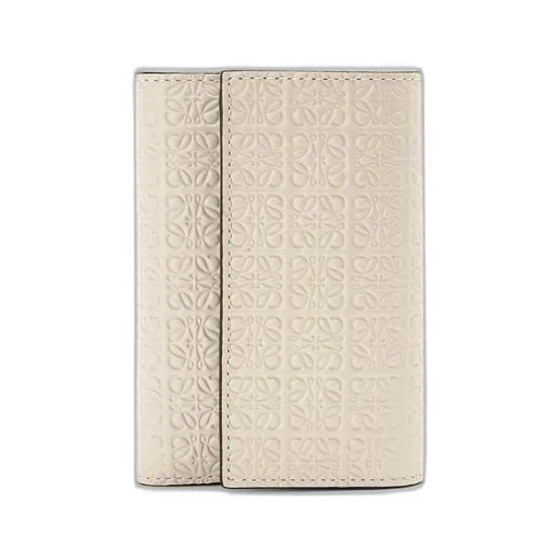 Repeat small vertical wallet in embossed silk calfskin
