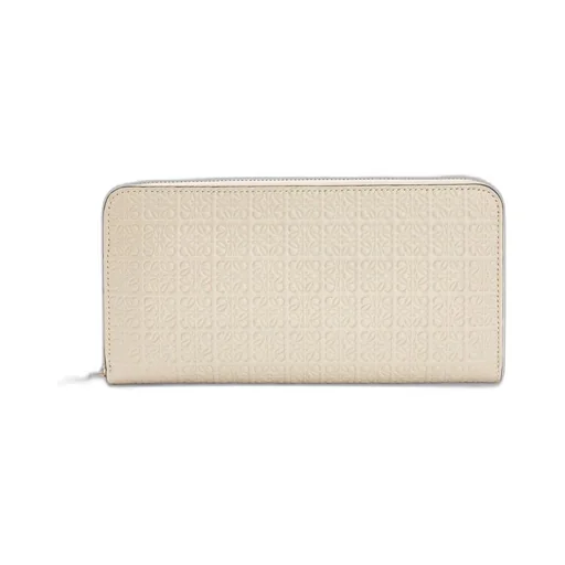 Repeat zip around wallet in embossed silk calfskin