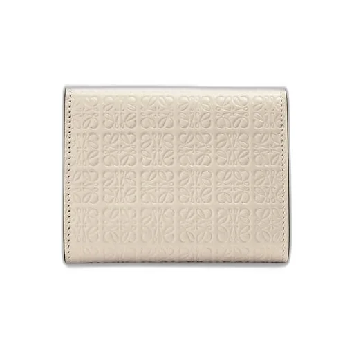 Repeat trifold wallet in embossed silk calfskin