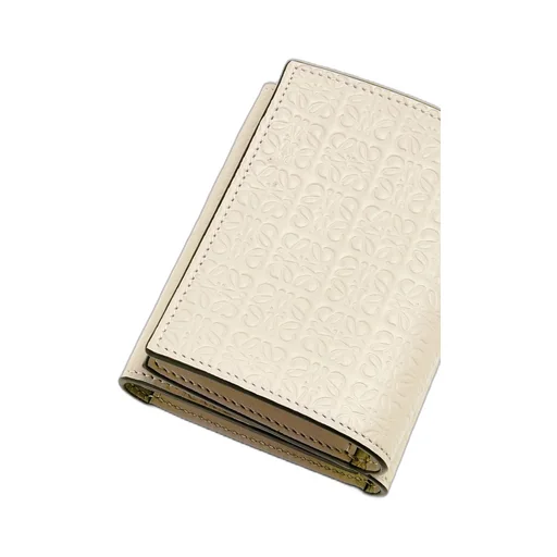 Repeat trifold wallet in embossed silk calfskin