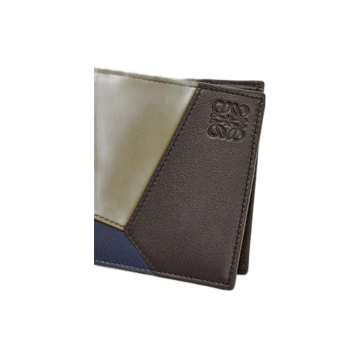 Puzzle bifold wallet in classic calfskin