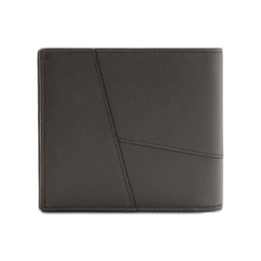 Puzzle bifold coin wallet in classic calfskin