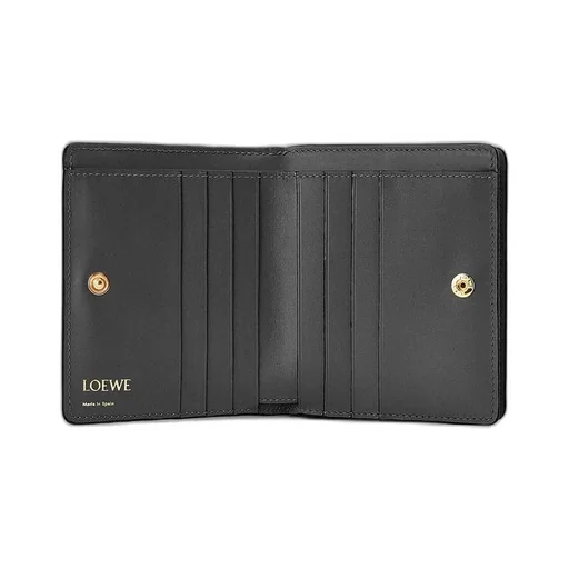 Repeat compact zip wallet in embossed silk calfskin