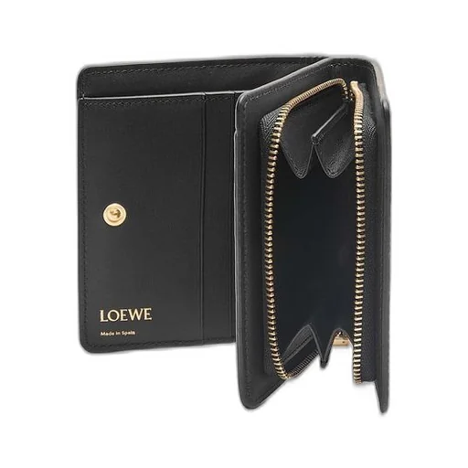 Repeat compact zip wallet in embossed silk calfskin