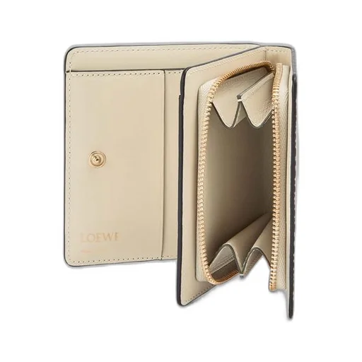 Repeat compact zip wallet in embossed silk calfskin
