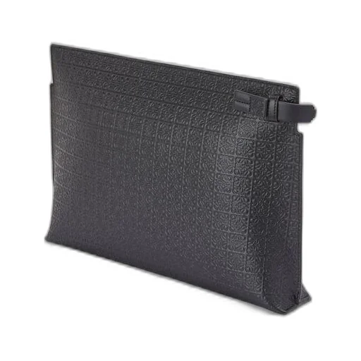Repeat T Pouch in embossed silk calfskin
