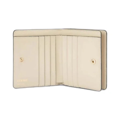 Repeat compact zip wallet in embossed silk calfskin