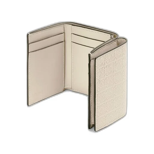Repeat trifold wallet in embossed silk calfskin