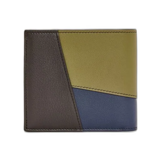 Puzzle bifold wallet in classic calfskin