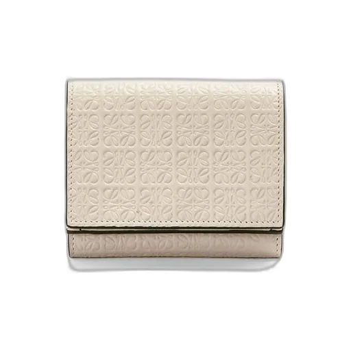 Repeat trifold wallet in embossed silk calfskin