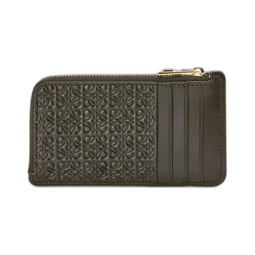 Repeat coin cardholder in embossed silk calfskin