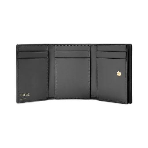 Repeat trifold wallet in embossed silk calfskin