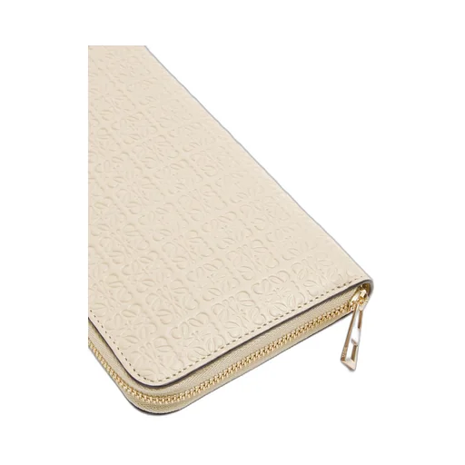 Repeat zip around wallet in embossed silk calfskin