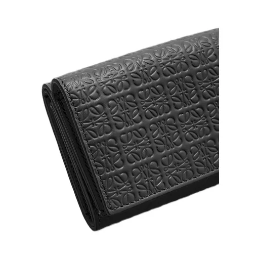 Repeat trifold wallet in embossed silk calfskin
