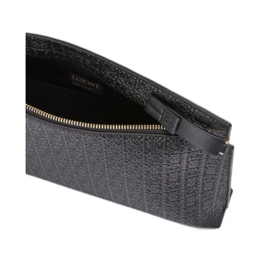Repeat T Pouch in embossed silk calfskin