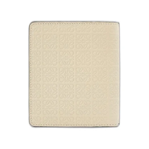 Repeat compact zip wallet in embossed silk calfskin