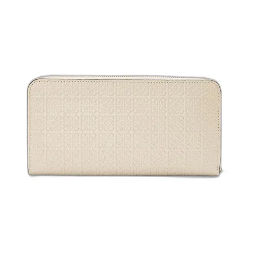 Repeat zip around wallet in embossed silk calfskin