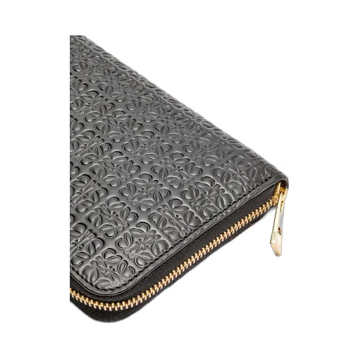 Repeat zip around wallet in embossed silk calfskin
