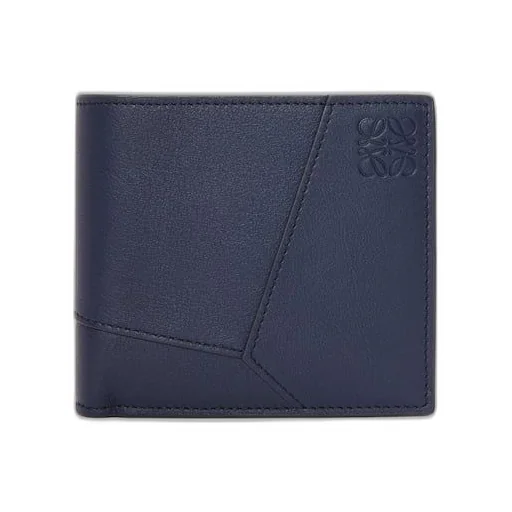 Puzzle bifold coin wallet in classic calfskin