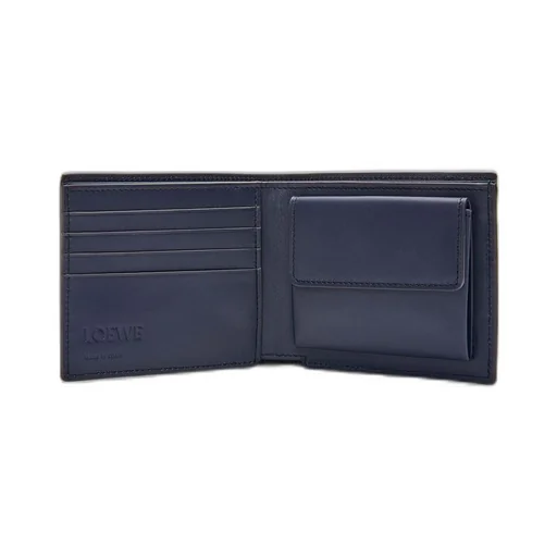 Puzzle bifold coin wallet in classic calfskin