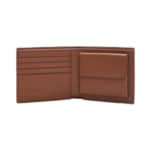 Puzzle bifold coin wallet in classic calfskin