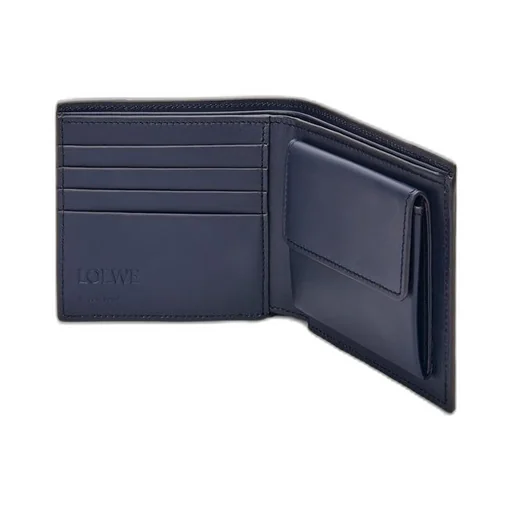 Puzzle bifold coin wallet in classic calfskin