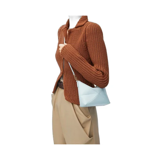 Puzzle Fold pouch in shiny nappa calfskin