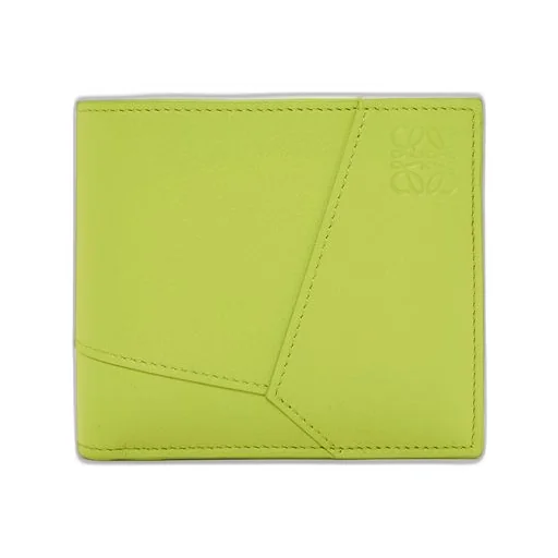 Puzzle bifold coin wallet in classic calfskin
