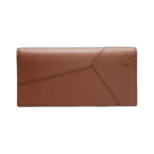 Puzzle long horizontal wallet in classic calfskin