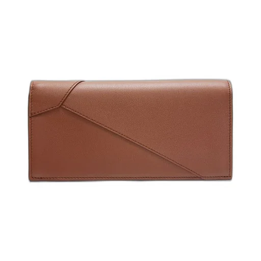 Puzzle long horizontal wallet in classic calfskin