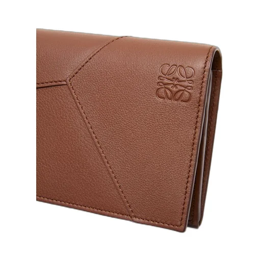 Puzzle long horizontal wallet in classic calfskin