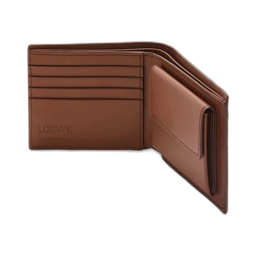Puzzle bifold coin wallet in classic calfskin