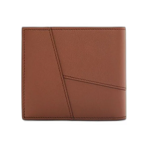 Puzzle bifold coin wallet in classic calfskin