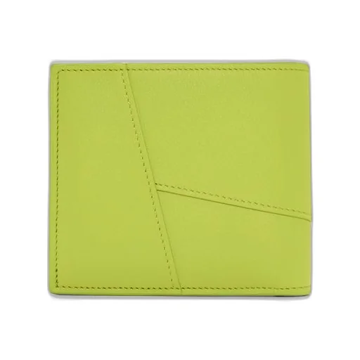 Puzzle bifold coin wallet in classic calfskin