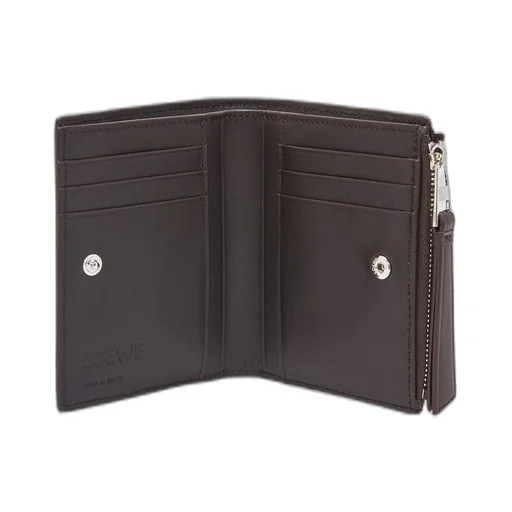 Puzzle slim compact wallet in classic calfskin