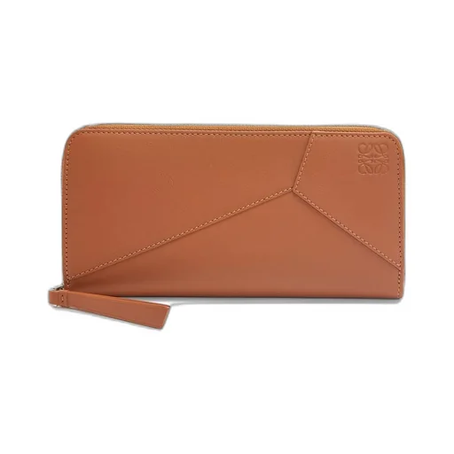 Puzzle zip around wallet in classic calfskin