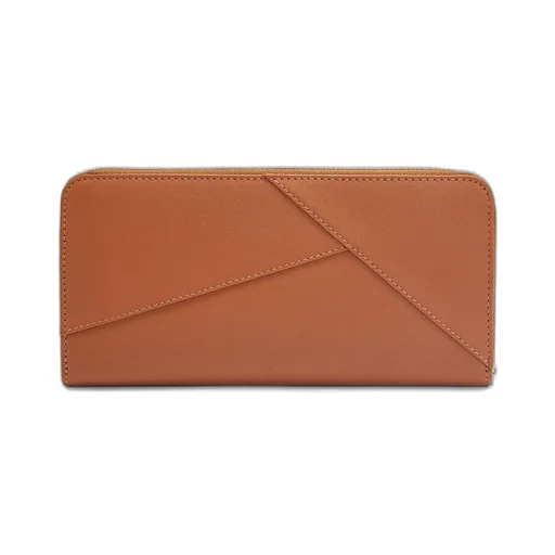 Puzzle zip around wallet in classic calfskin