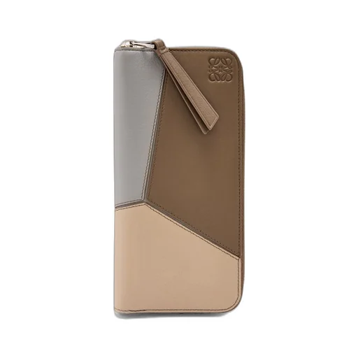 Puzzle zipped open wallet in classic calfskin